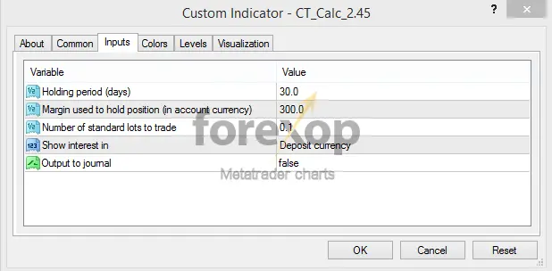 Figure 1: Input settings box