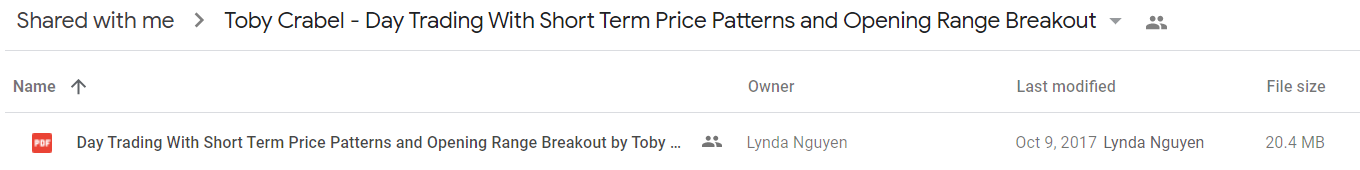 Toby Crabel – Day Trading With Short Term Price Patterns and Opening Range Breakout1
