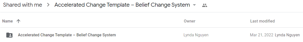 Accelerated Change Template – Belief Change System1