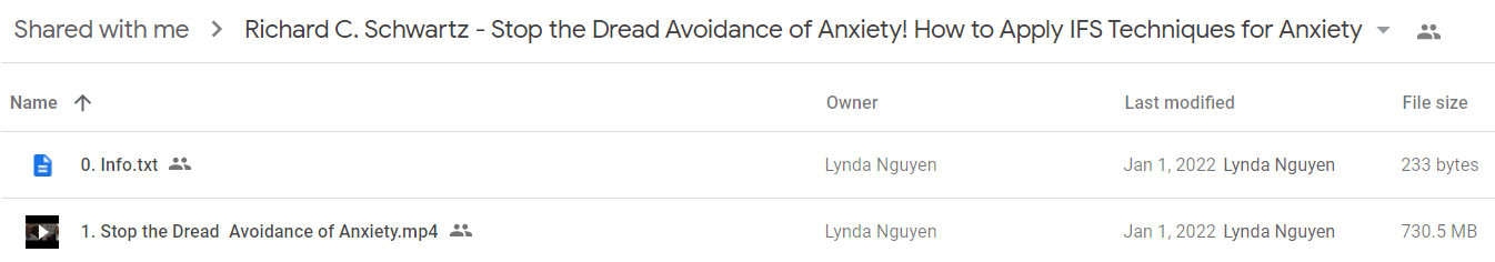 Richard C. Schwartz - Stop the Dread Avoidance of Anxiety! How to Apply IFS Techniques for Anxiety1