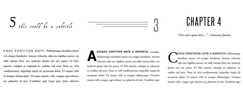 Book formatting templates